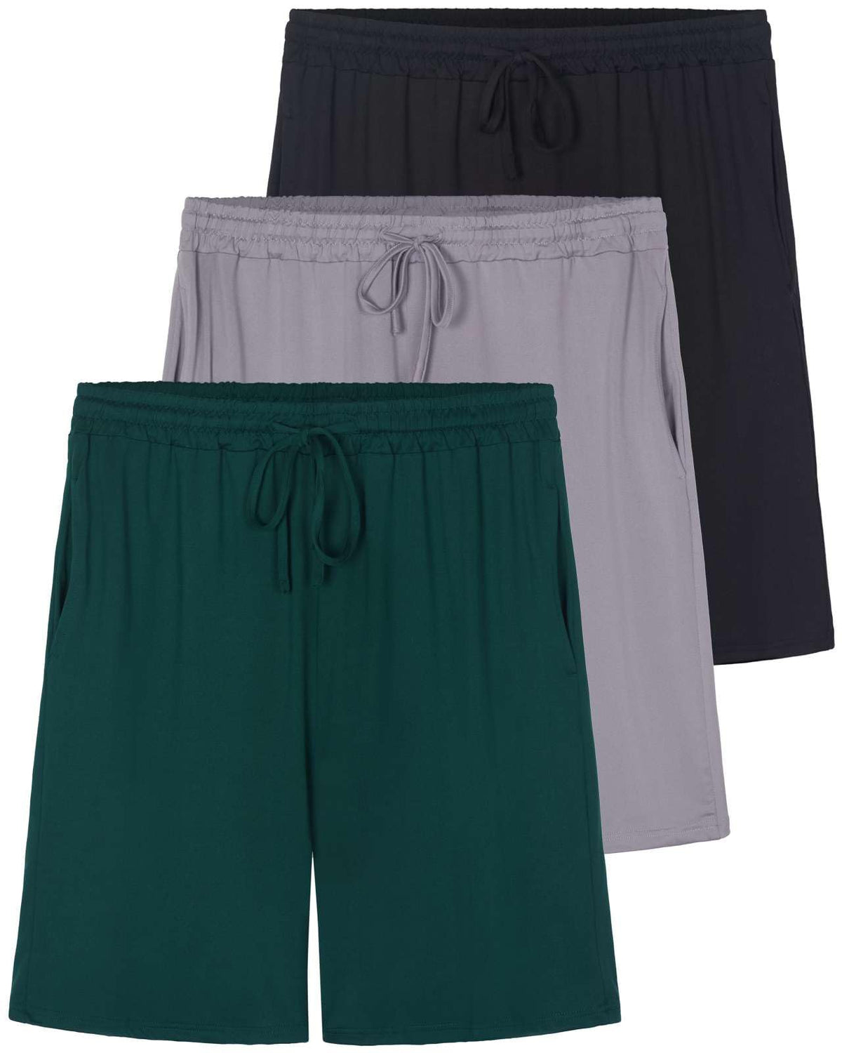 3 Pack Men's Pajama Shorts Sleep Lounge Casual PJ Comfy Cooling Pockets