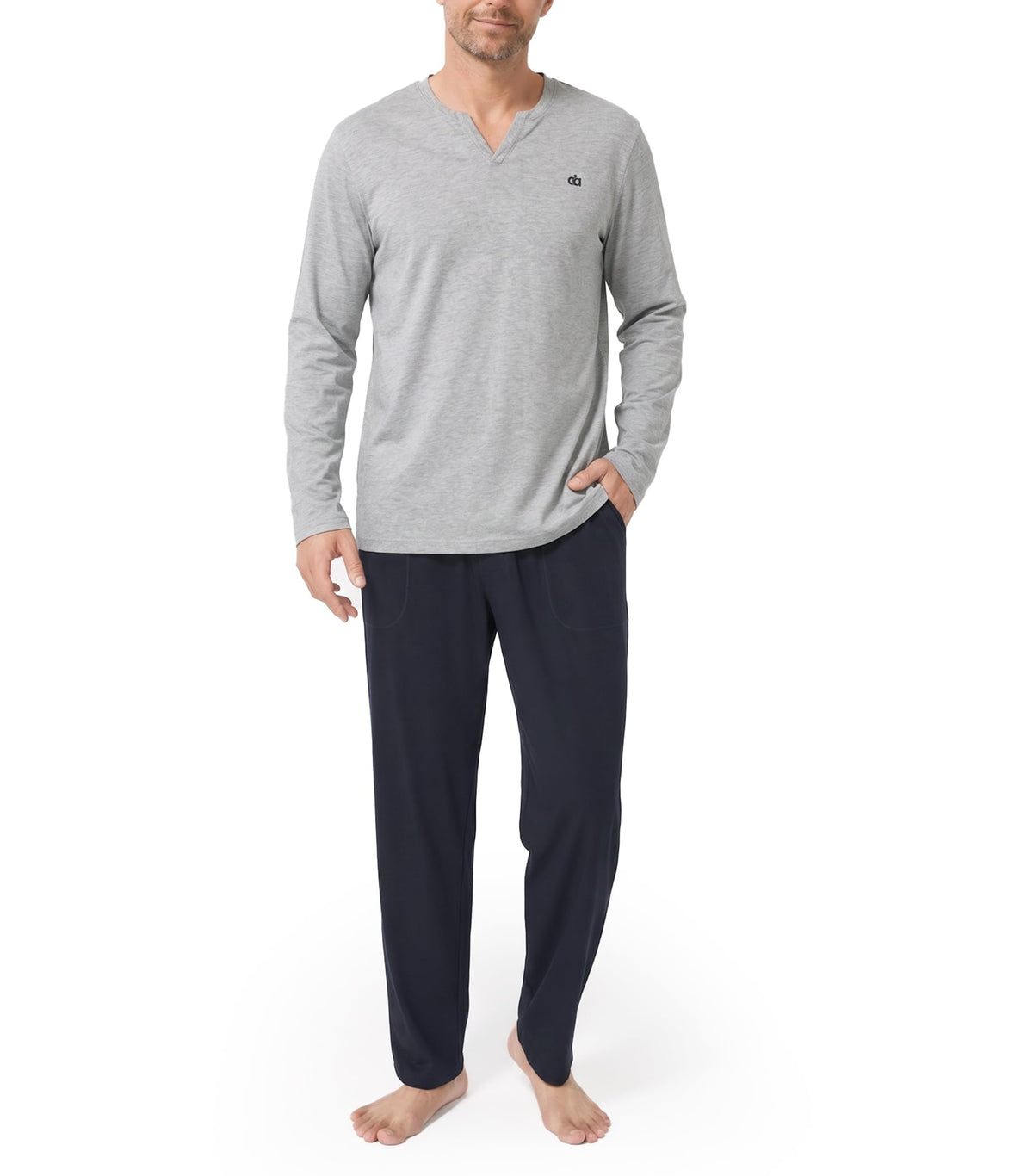 DAVID ARCHY Men's Long Sleeve Pajama Set, Soft Cotton Rayon