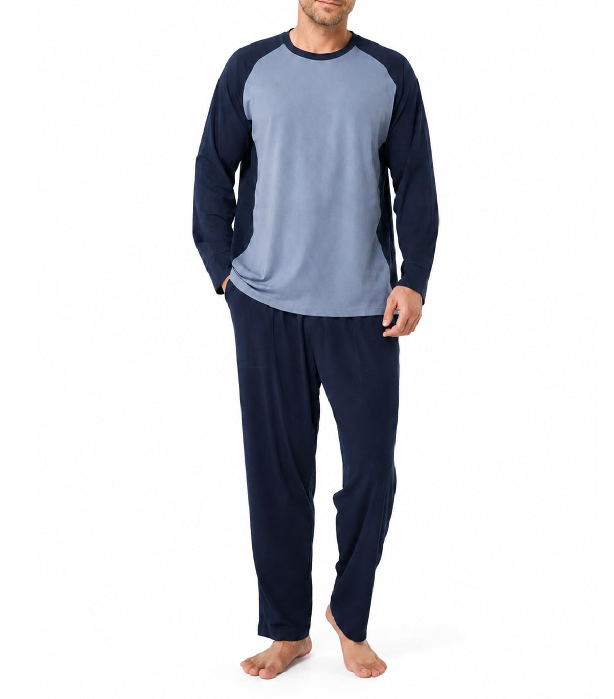 DAVID ARCHY Mens Cotton Pajamas Set Modal Sleepwear Long Sleeve Pjs