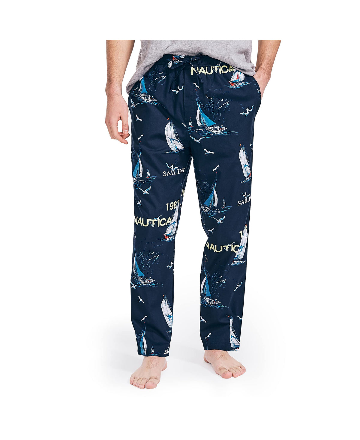 Nautica Men's Soft Woven 100% Cotton Elastic Waistband Sleep Pajama Pant