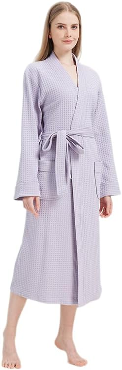 Waffle Robe for Women, Soft Cotton Spa Robes for Summer, Lightweight Knit Waffle Bathrobe, Kimono Bathrobes