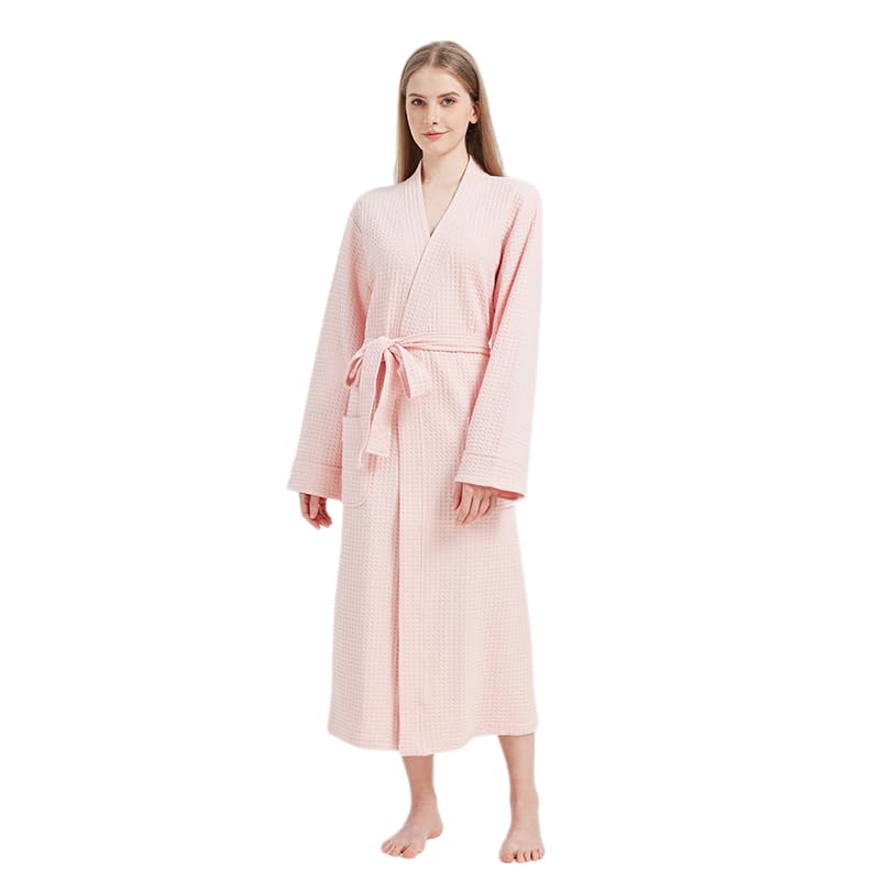 Waffle Robe for Women, Soft Cotton Spa Robes for Summer, Lightweight Knit Waffle Bathrobe, Kimono Bathrobes