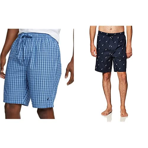 Nautica Men's Soft Woven 100% Cotton Elastic Waistband Sleep Pajama Short
