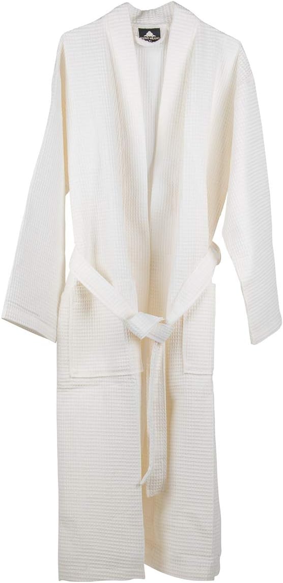 BAGNO MILANO 100% Turkish Cotton Waffle Men's Bathrobe, Soft Spa & Hotel
