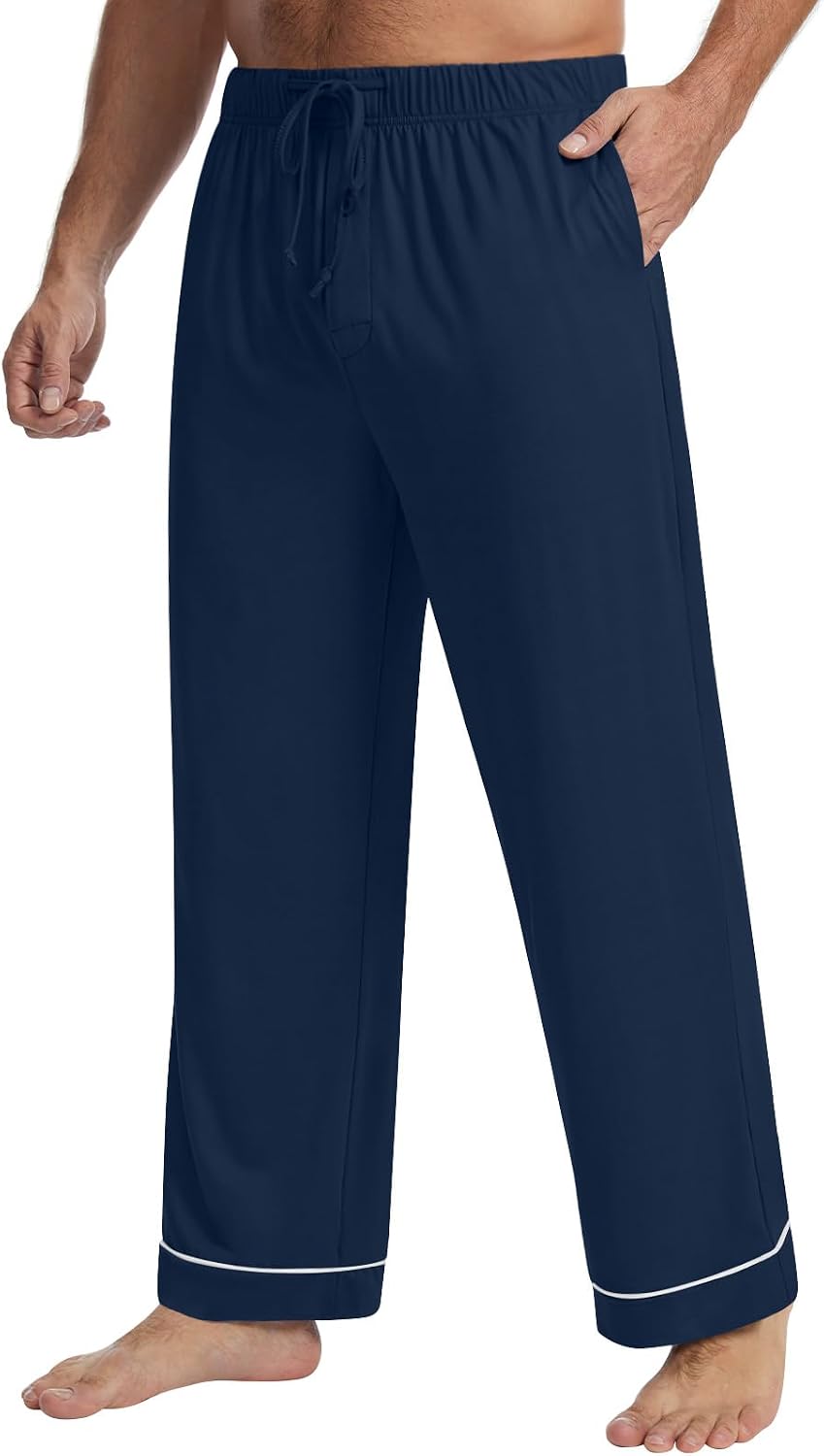 Mens Pajama Pants Soft Lounge Pjs Sleep Bottoms with Pockets M-3XL