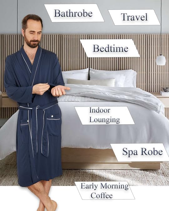 Mens Luxury Robe - Night & Day Knit Micro Modal Mens Robe - Mens Robes Soft and Ultra Comforable