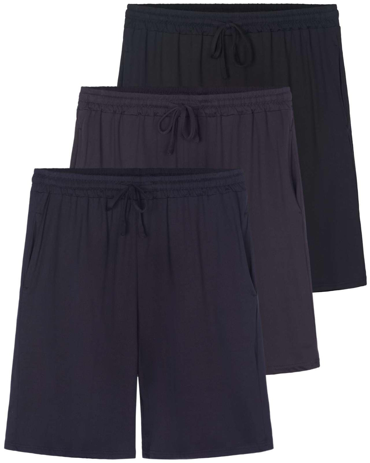 3 Pack Men's Pajama Shorts Sleep Lounge Casual PJ Comfy Cooling Pockets