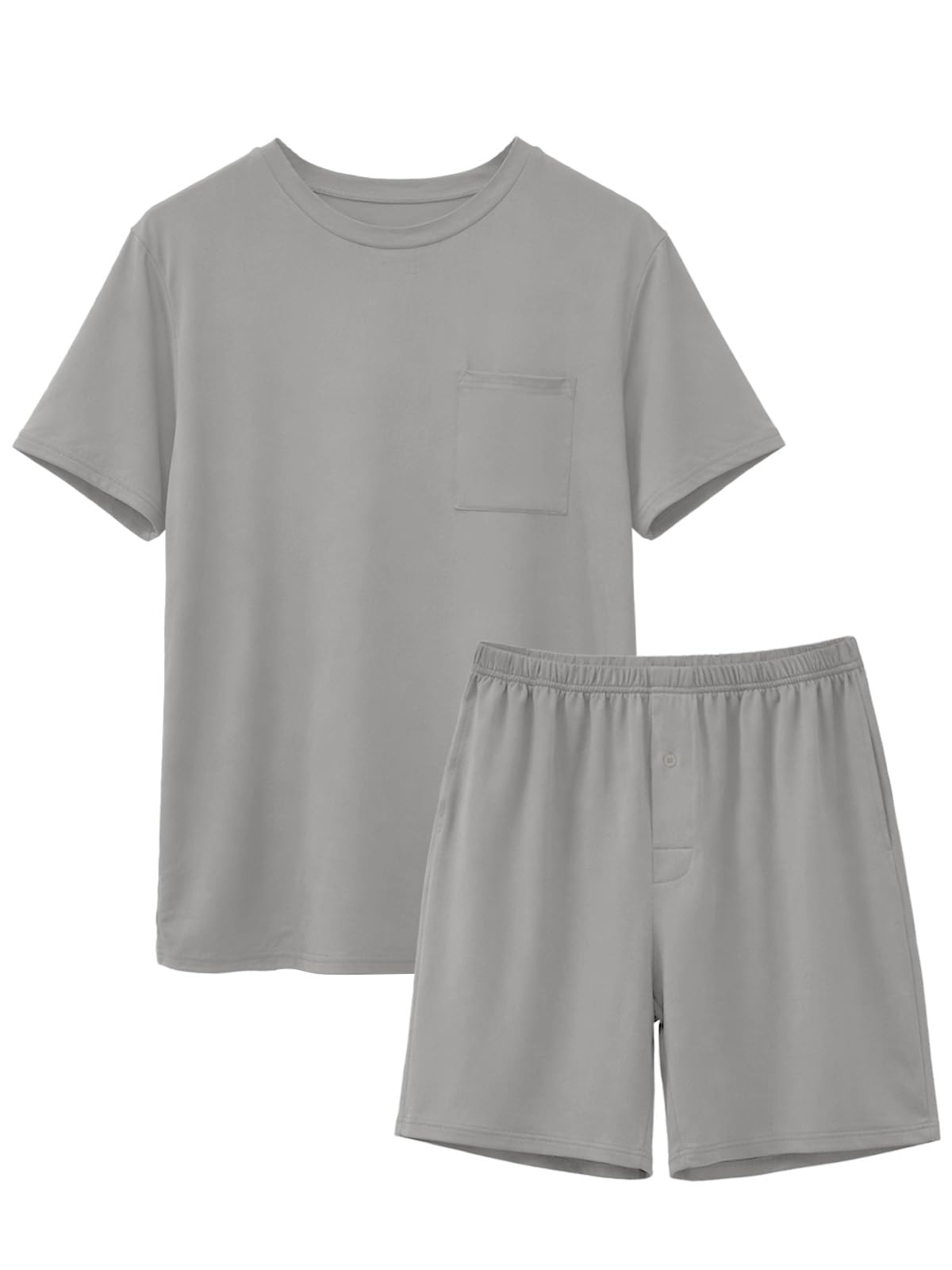 Feiersi Mens Pajama Set Sleepwear Pjs Lightweight Quick Dry Soft Short Sleeve Sleep Set With Pockets