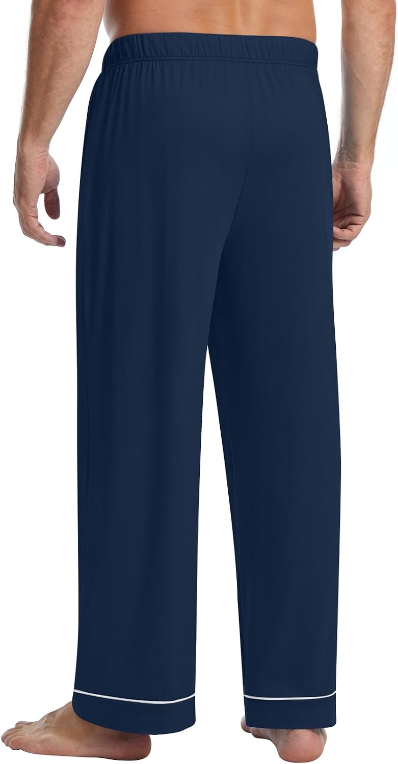 Mens Pajama Pants Soft Lounge Pjs Sleep Bottoms with Pockets M-3XL