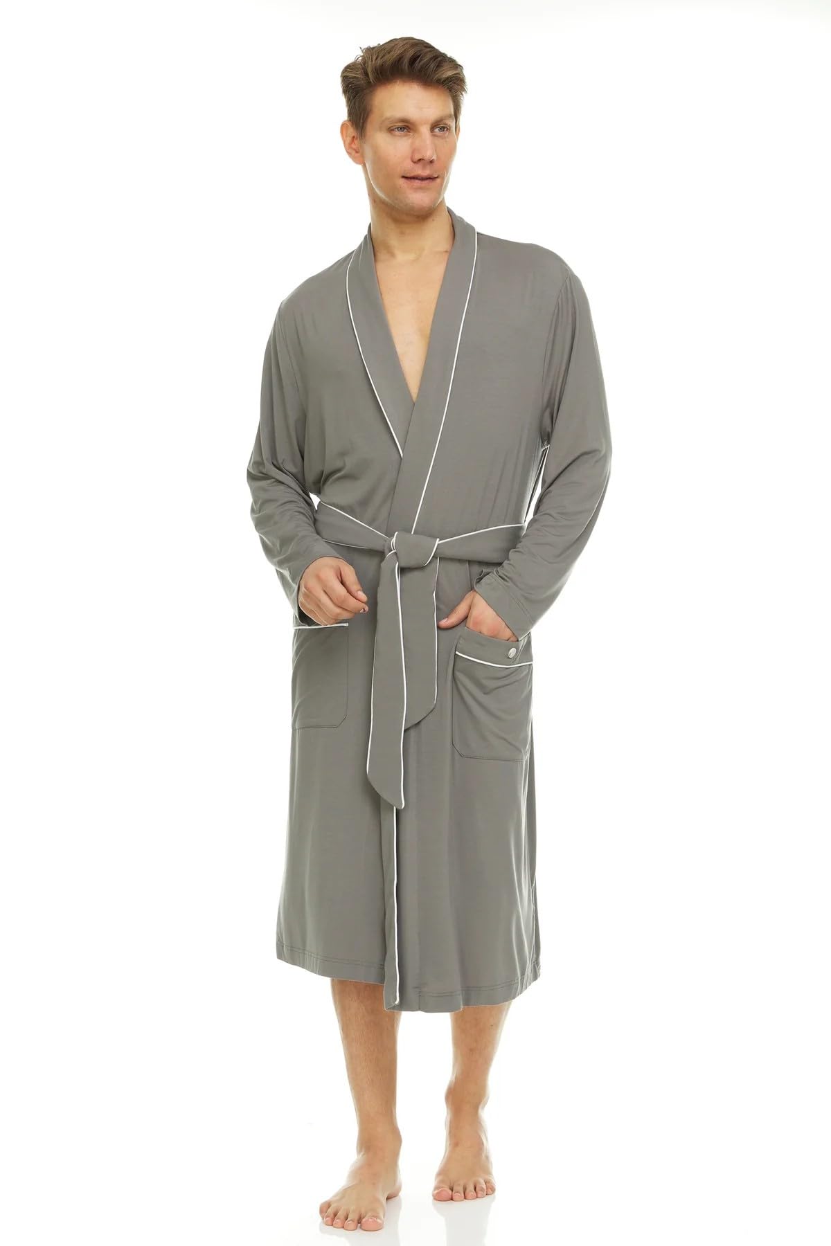 Mens Luxury Robe - Night & Day Knit Micro Modal Mens Robe - Mens Robes Soft and Ultra Comforable
