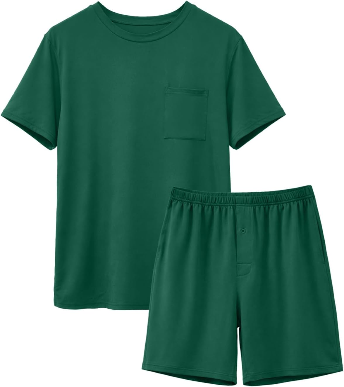 Feiersi Mens Pajama Set Sleepwear Pjs Lightweight Quick Dry Soft Short Sleeve Sleep Set With Pockets