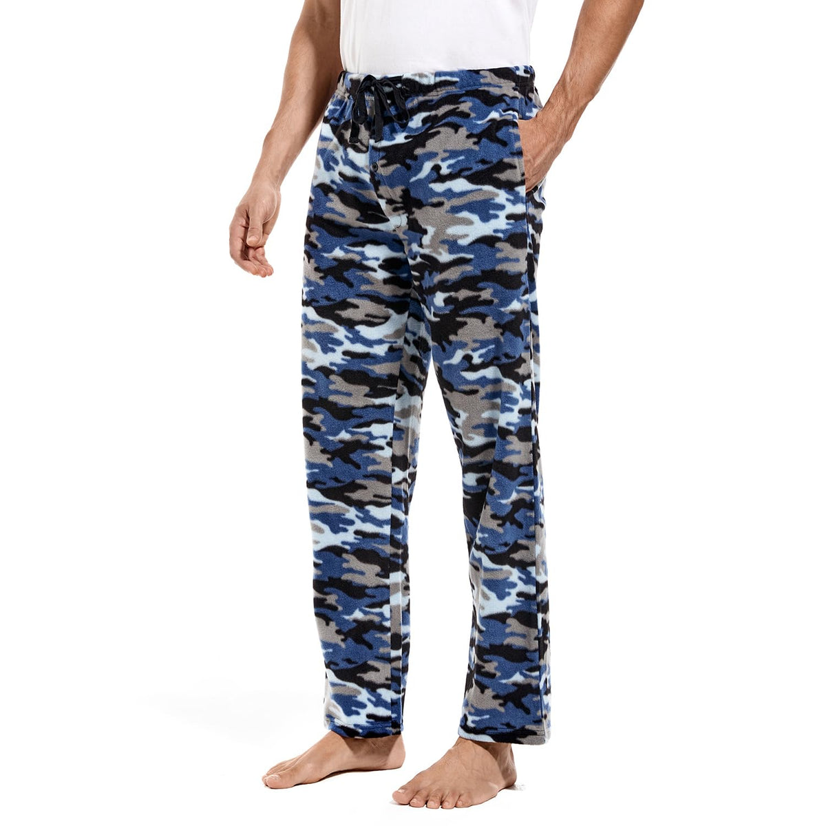 DG Hill 1Pack or 3Pack Mens PJ Pajama Pants Bottoms Fleece Lounge Pants Sleepwear Plaid PJs with Pockets Microfleece