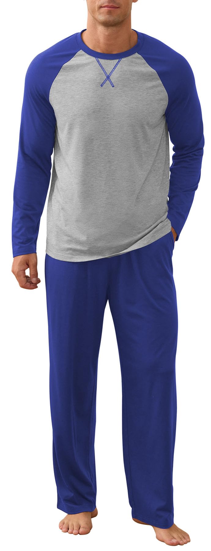 NITAGUT Men's Pajama Set Long Sleeve Sleepwear 2 Piece Loungewear