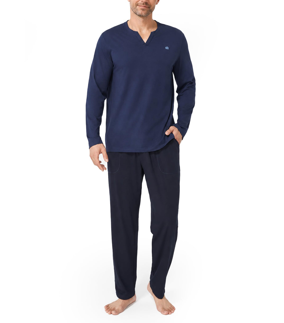 DAVID ARCHY Men's Long Sleeve Pajama Set, Soft Cotton Rayon