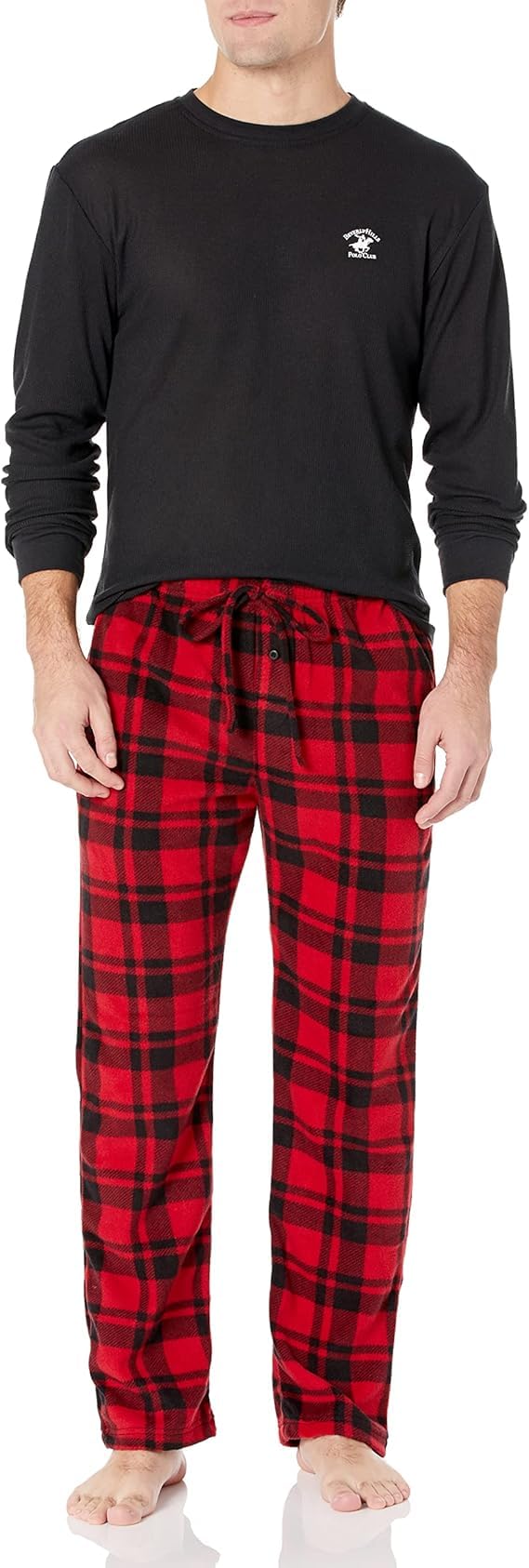 Beverly Hills Polo Club Men's Beverly Hills Polo Polar Fleece Set W/Ls Thermal Top