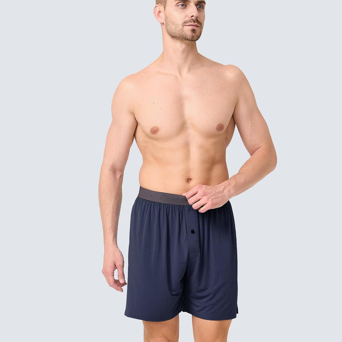 BAMBOO COOL Men's Pajama Shorts Lounge Sleep Shorts with Pockets 2 Pack