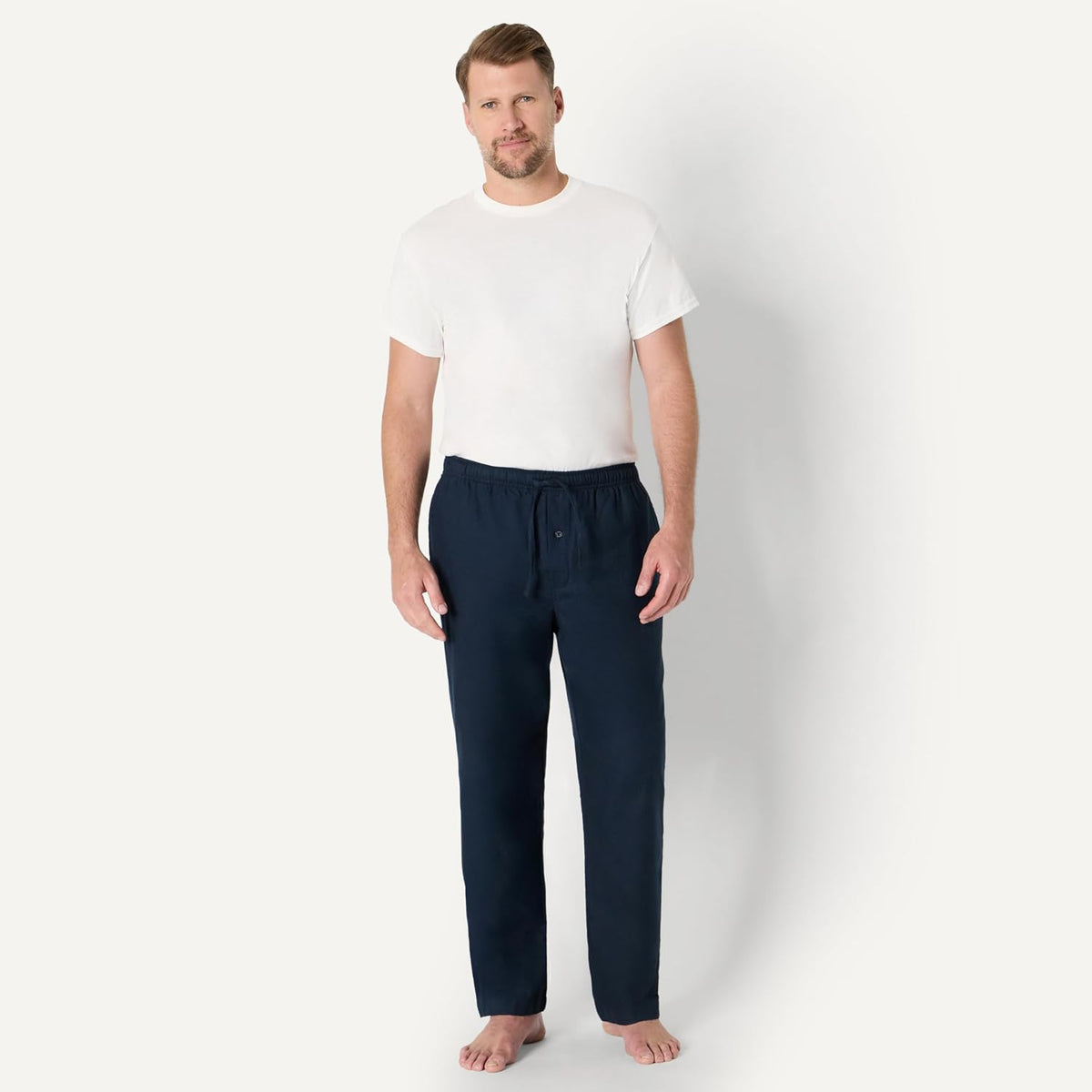 Amazon Essentials Men's 100% Cotton Flannel Sleep Pant, Relaxed Fit Lounge Pants with Elastic Waist and Drawstring