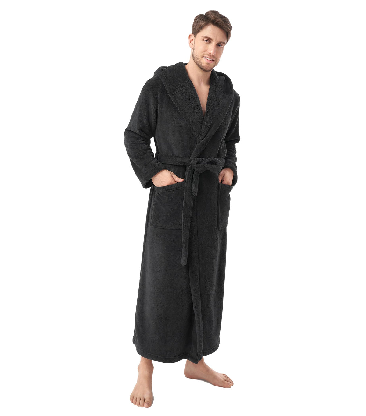 DAVID ARCHY Men's Robe Full Length Long Bathrobe