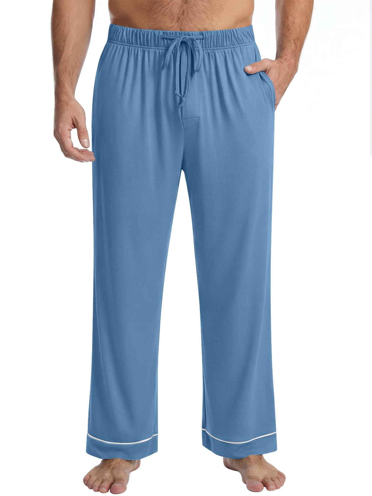 Mens Pajama Pants Soft Lounge Pjs Sleep Bottoms with Pockets M-3XL