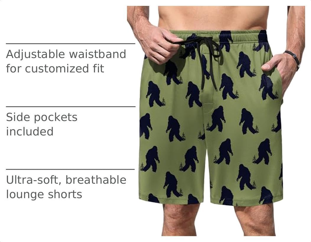 Ekouaer Men's Pajama Shorts Soft Sleepwear Bottoms Pj Shorts with Pocket