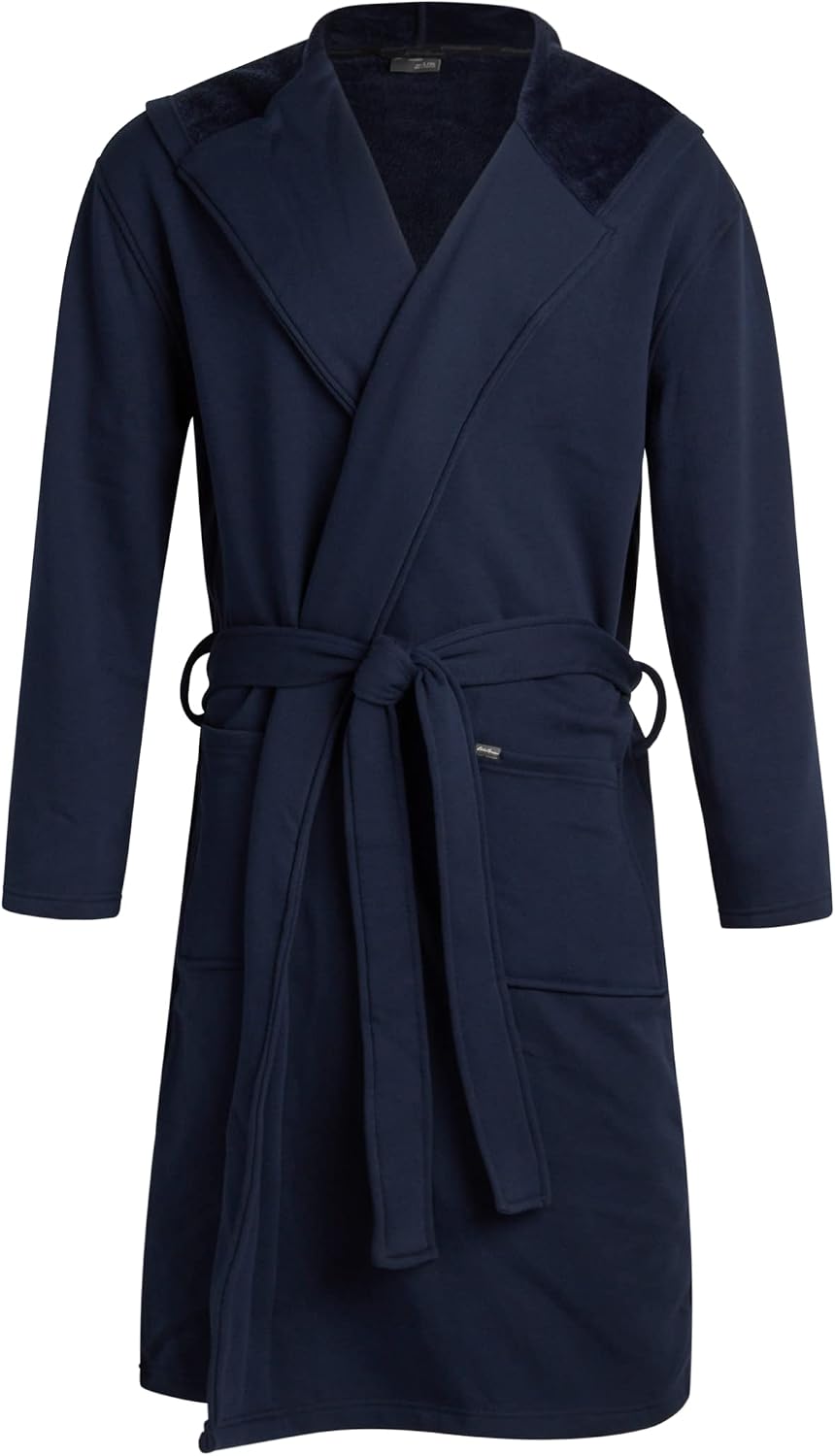 Eddie Bauer Mens Robe - Luxury Fleece Bathrobe with Hood and Pockets | Soft Warm Plush Winter Bath Robe for Men