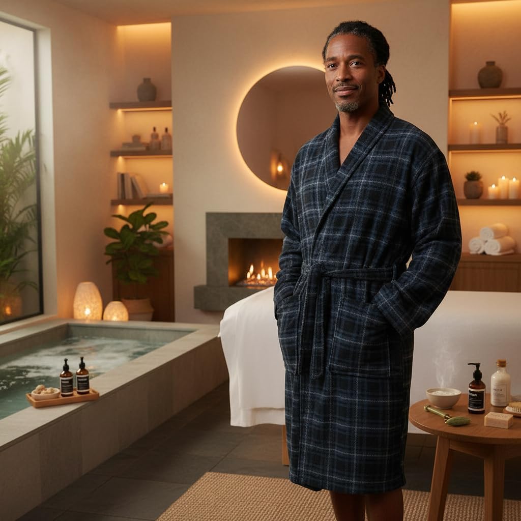 Beverly Hills Polo Club Men's Beverly Hills Polo Micro Fleece Loungewear Robes
