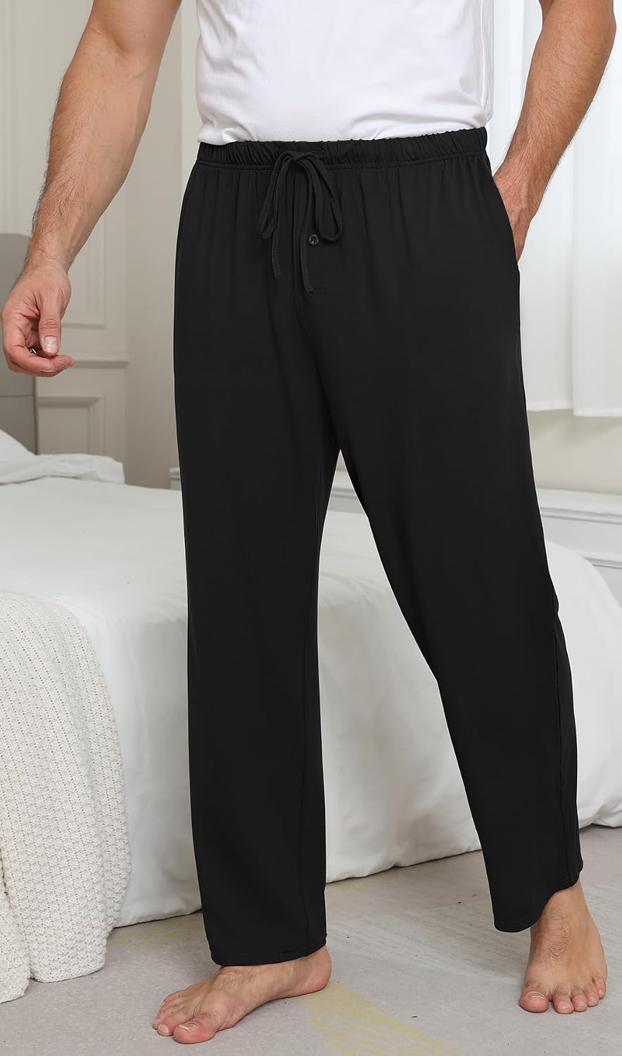 NITAGUT Men's Pajama Pants – Lightweight Sleep Lounge Bottoms with Pockets