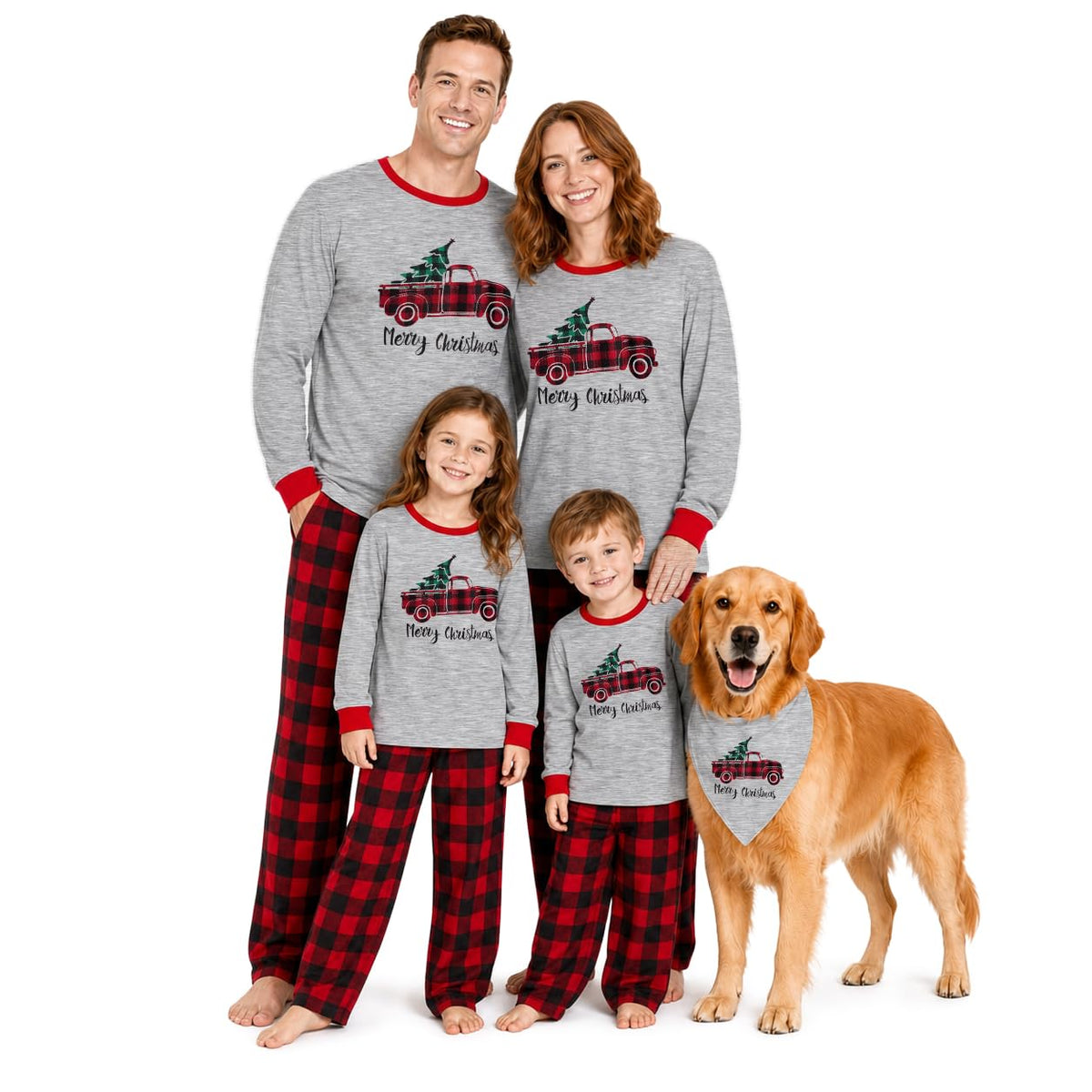 IFFEI Family Christmas Pajamas Matching Sets with Festive Tops and Pockets