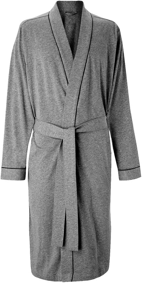 HOLOVE Men's Cotton Lightweight Robes Shower Spa Kimono Bathrobe