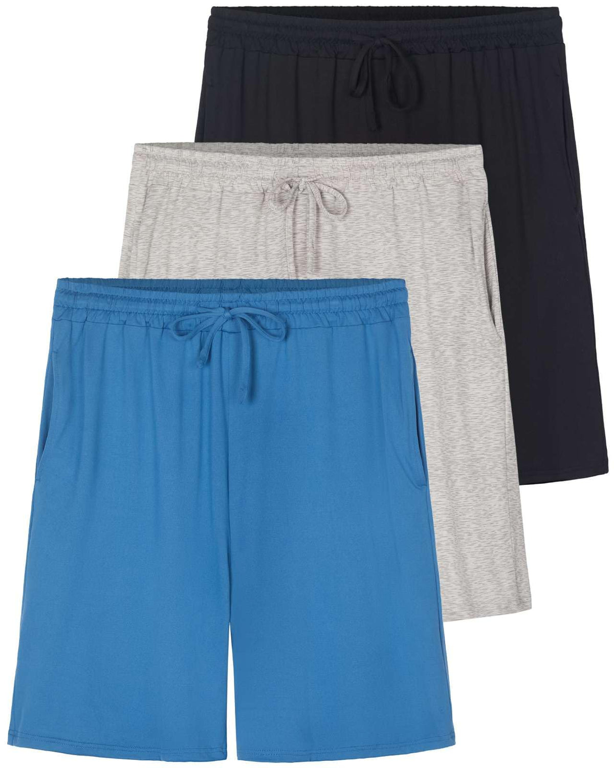 3 Pack Men's Pajama Shorts Sleep Lounge Casual PJ Comfy Cooling Pockets