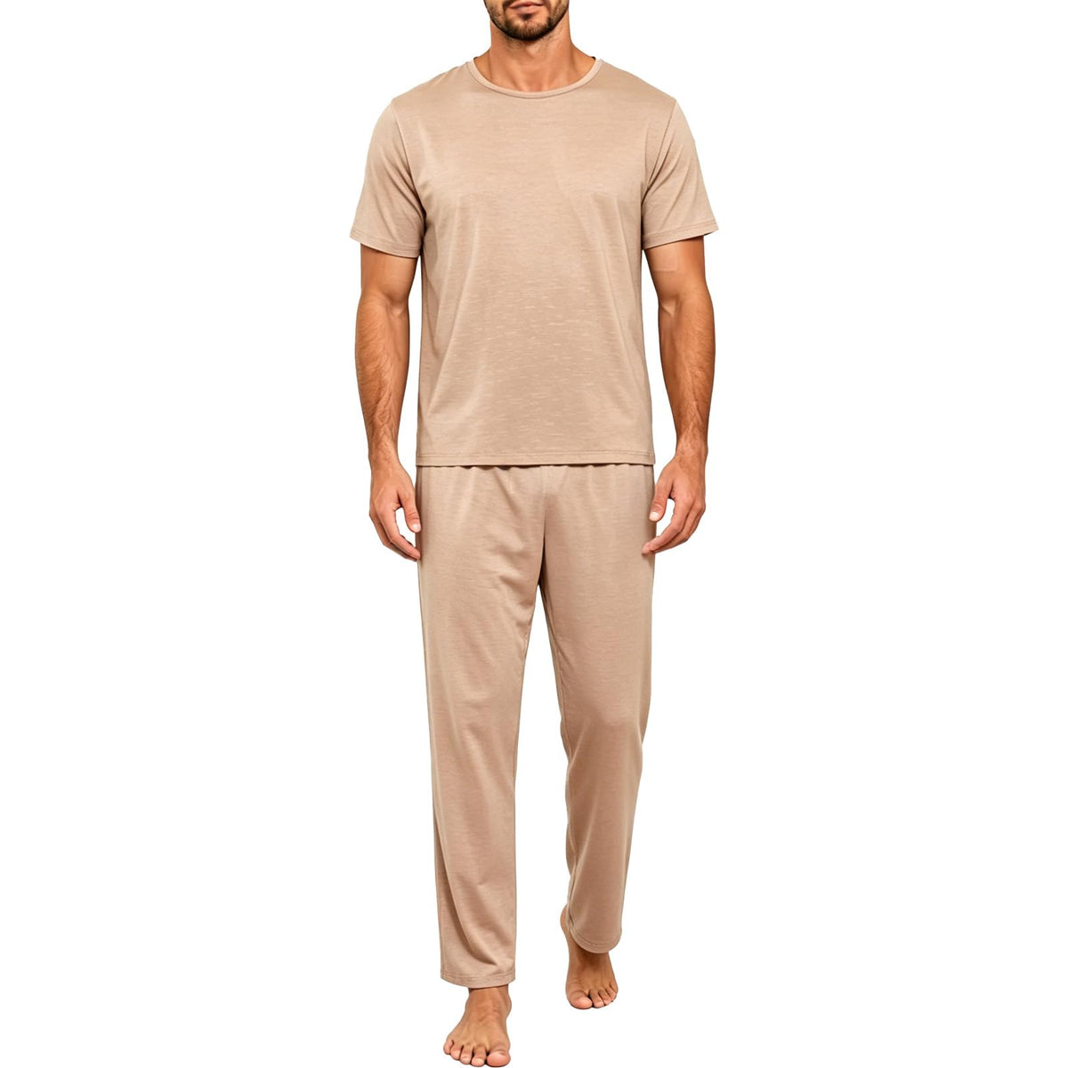 Men's Pajama Lounge Set - Soft 2 Piece Sleepwear with Pockets