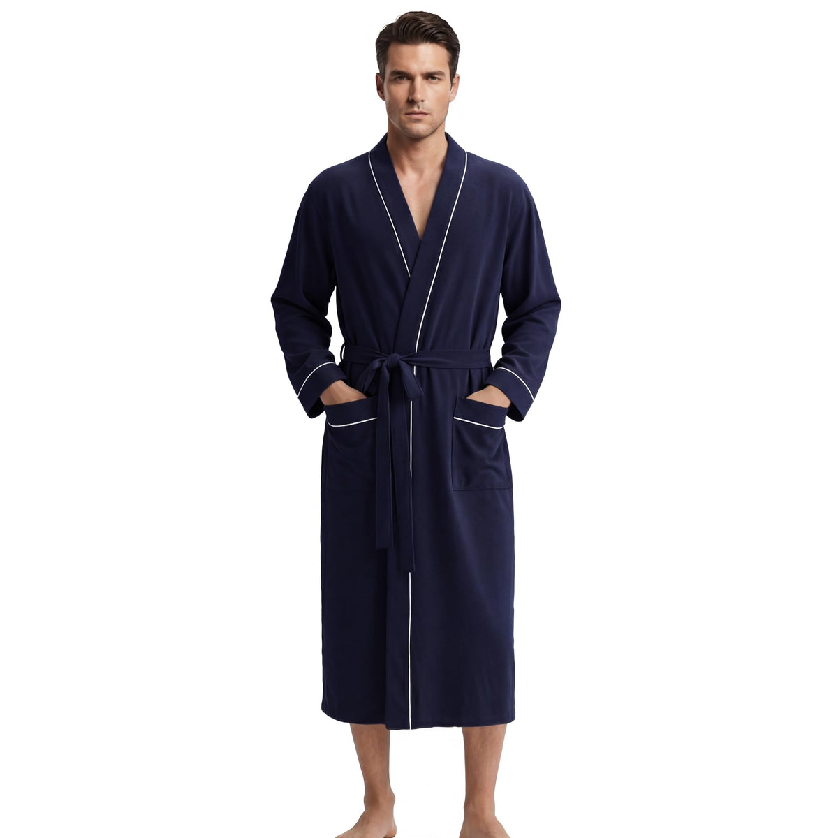 U2SKIIN Mens 100% Cotton Cozy Robe, Ultra Soft Lightweight Bathrobe for Men