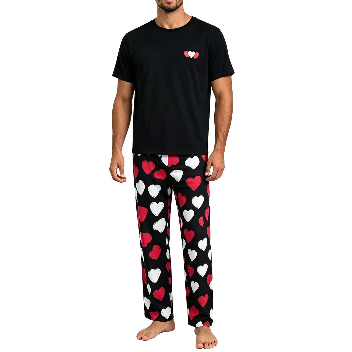Men's Pajama Lounge Set - Soft 2 Piece Sleepwear with Pockets