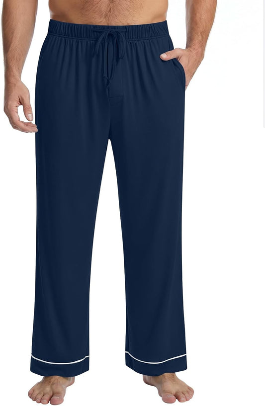 Mens Pajama Pants Soft Lounge Pjs Sleep Bottoms with Pockets M-3XL