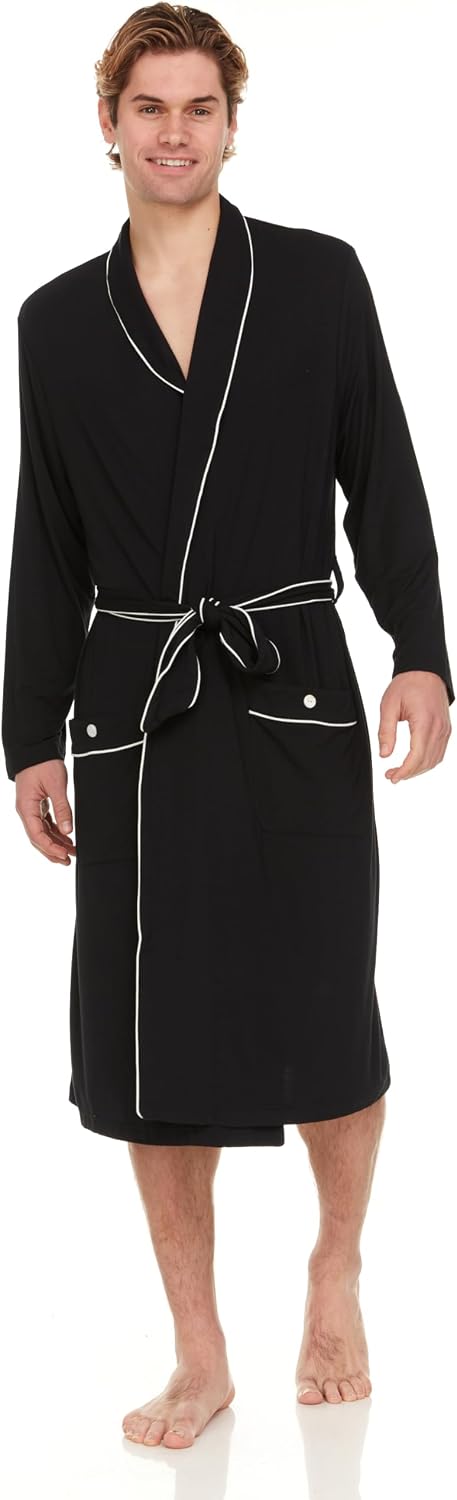 Mens Luxury Robe - Night & Day Knit Micro Modal Mens Robe - Mens Robes Soft and Ultra Comforable