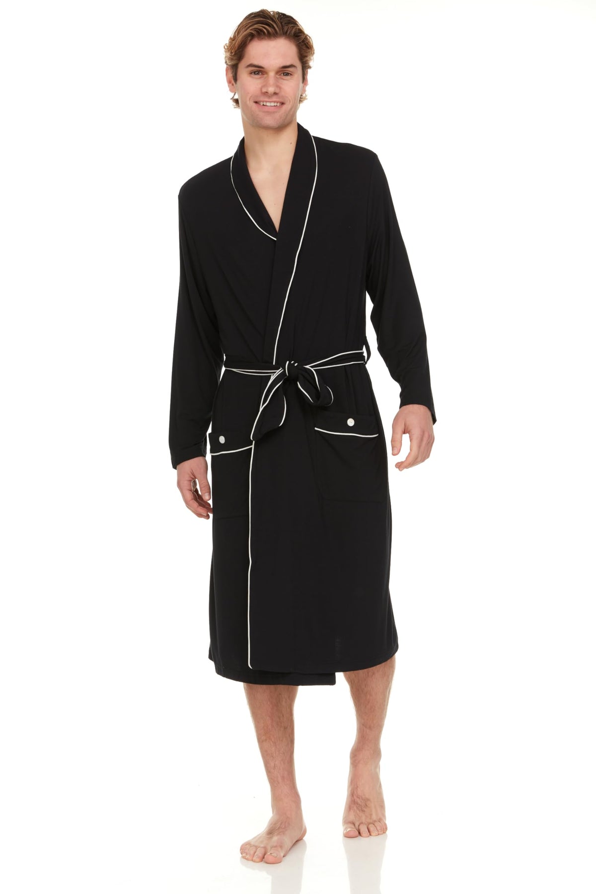 Mens Luxury Robe - Night & Day Knit Micro Modal Mens Robe - Mens Robes Soft and Ultra Comforable