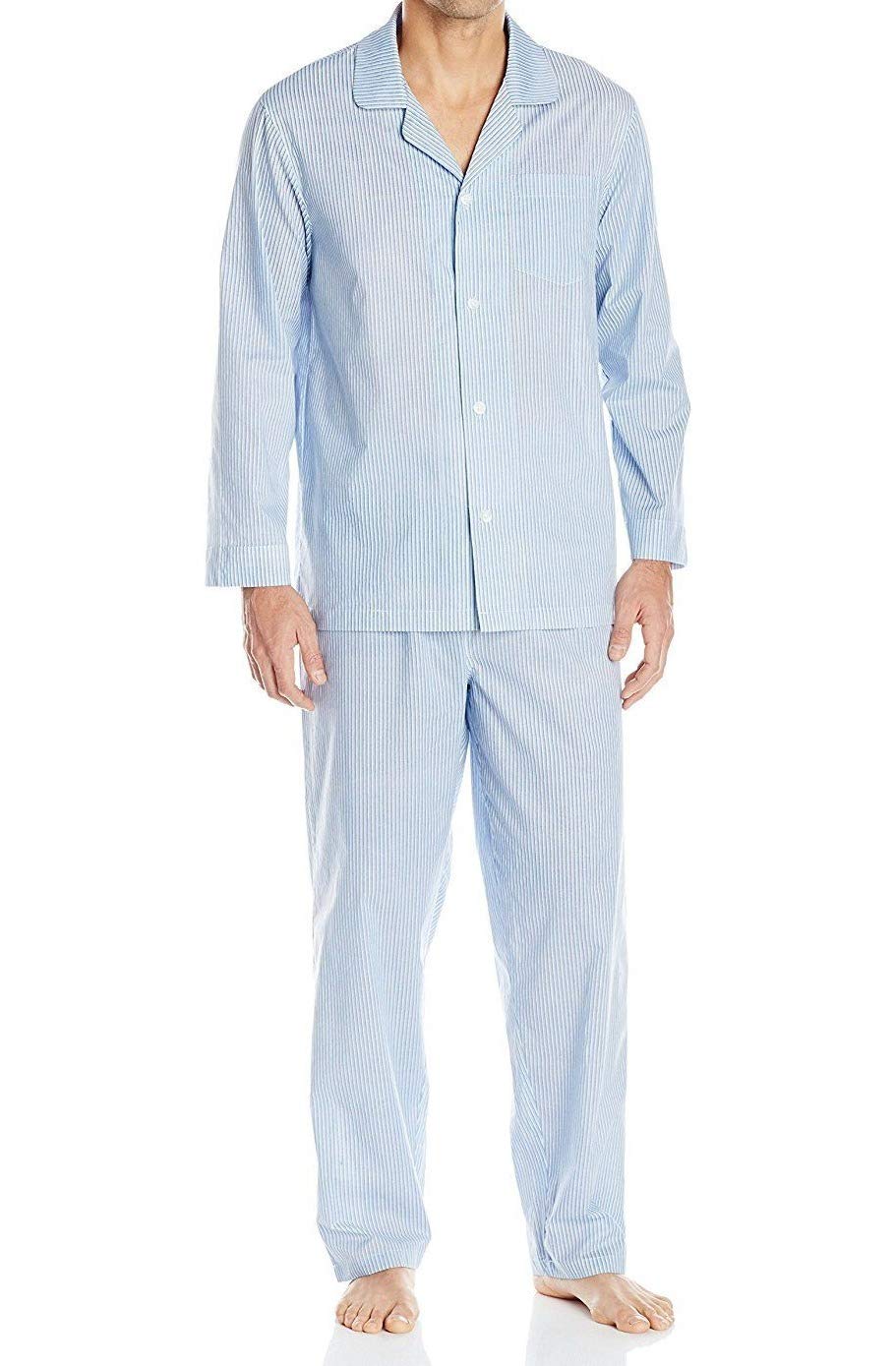 Fruit of the Loom Men's Long Sleeve Broadcloth Pajama Set