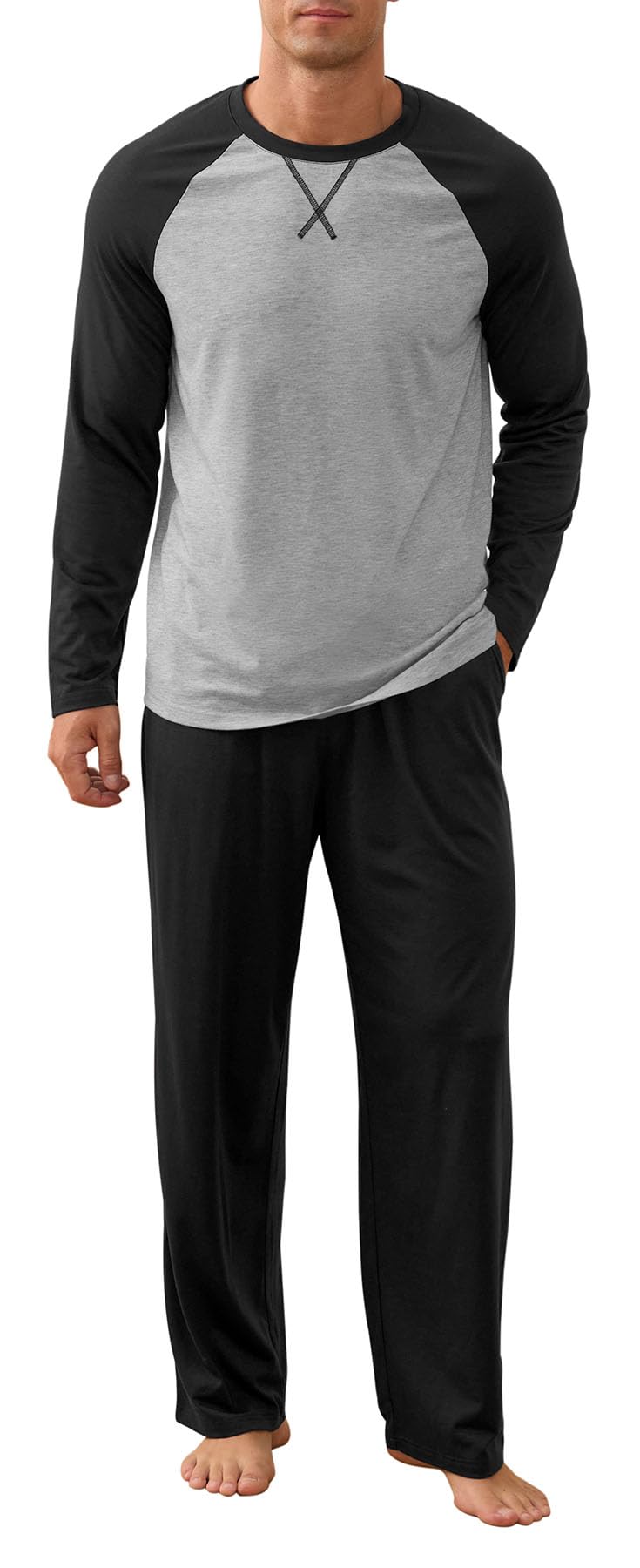 NITAGUT Men's Pajama Set Long Sleeve Sleepwear 2 Piece Loungewear