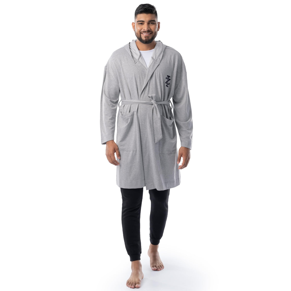 IZOD Men's Micro French Terry Cloth Hooded Bathrobe