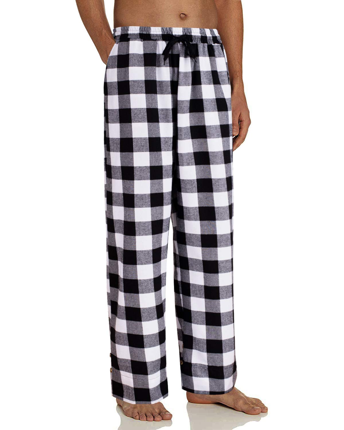 Mens Flannel Pajama Pants Plaid Heavyweight Cotton PJs Bottoms Sleepwear