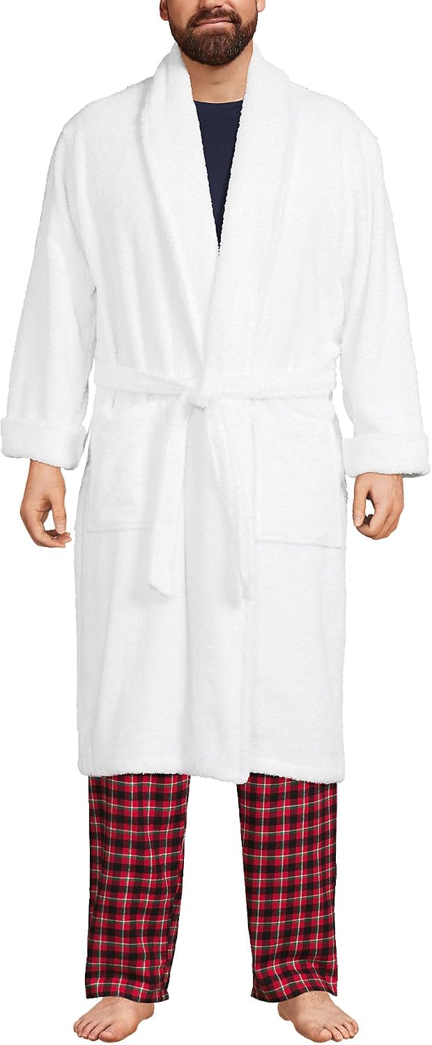 Lands' End Men's Calf Length Terry Robe