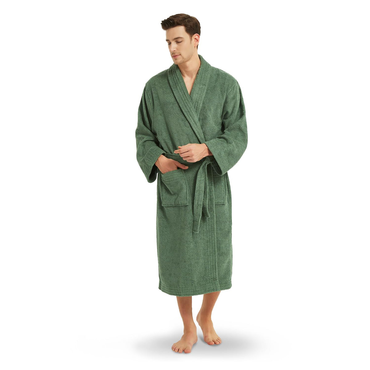 Ramesses Bathrobe Mens,Premium Thick Terry Cloth Bathrobe,Towel Bath robe Long–Staple Combed Men's Cotton Robe