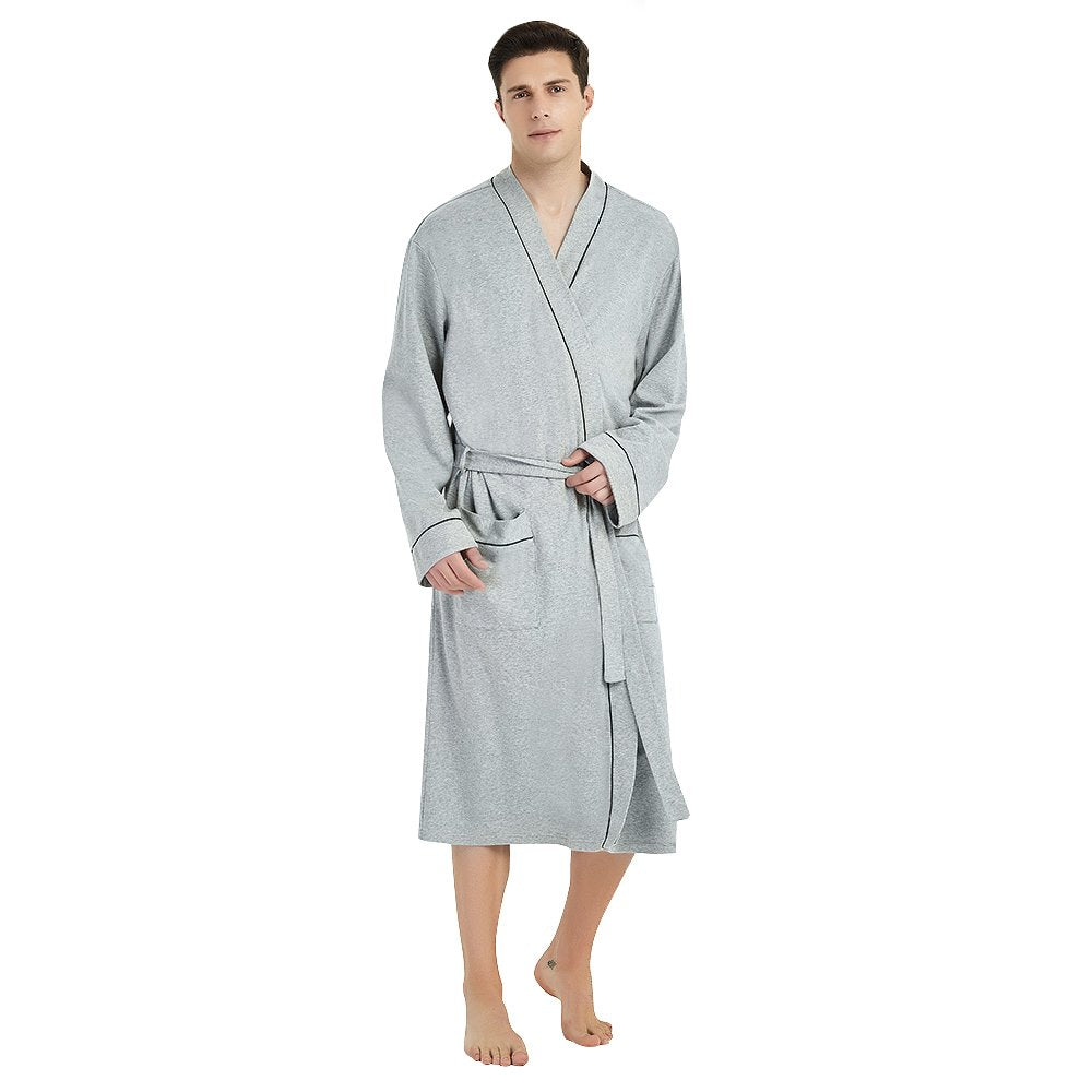 U2SKIIN Mens 100% Cotton Robe Lightweight Knit Bathrobe