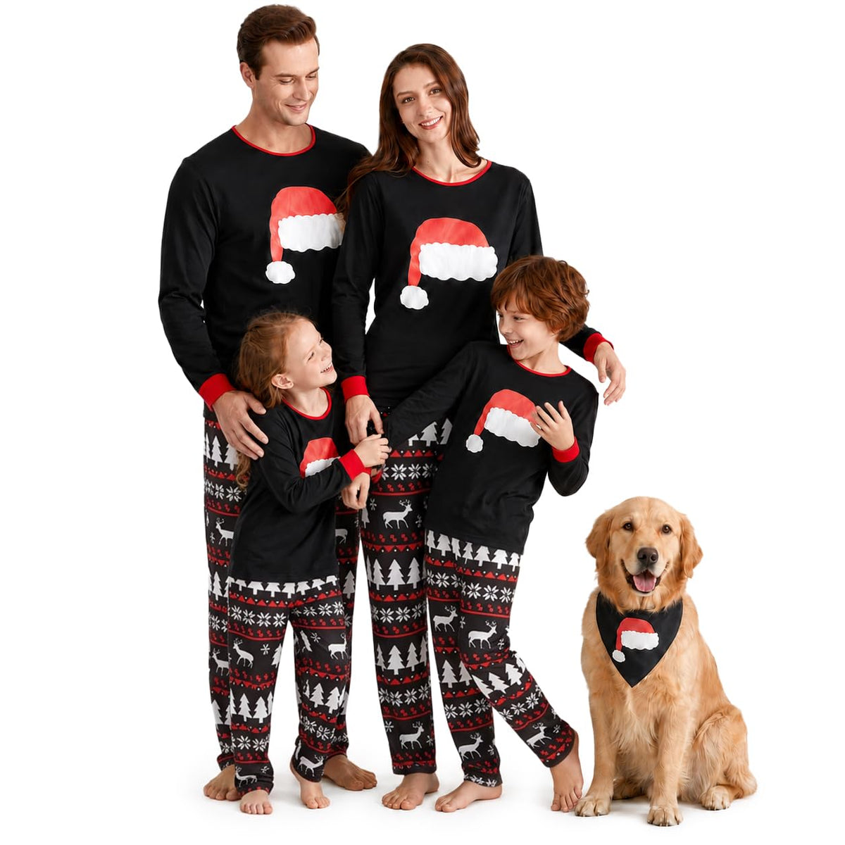 IFFEI Family Christmas Pajamas Matching Sets with Festive Tops and Pockets