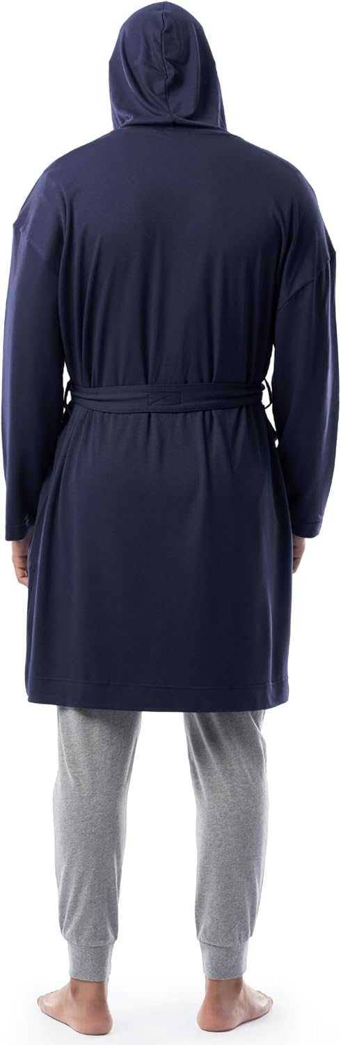 IZOD Men's Micro French Terry Cloth Hooded Bathrobe