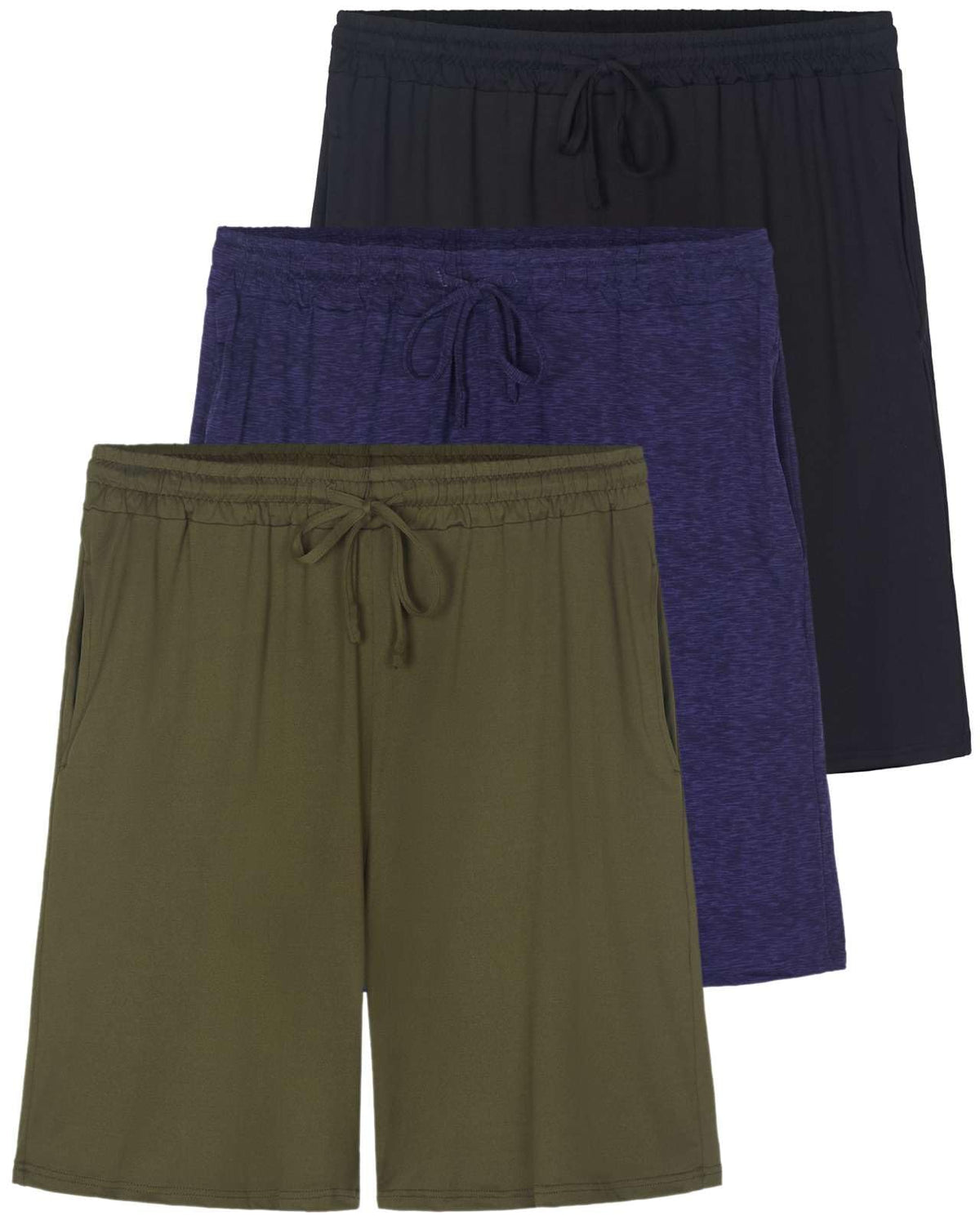 3 Pack Men's Pajama Shorts Sleep Lounge Casual PJ Comfy Cooling Pockets