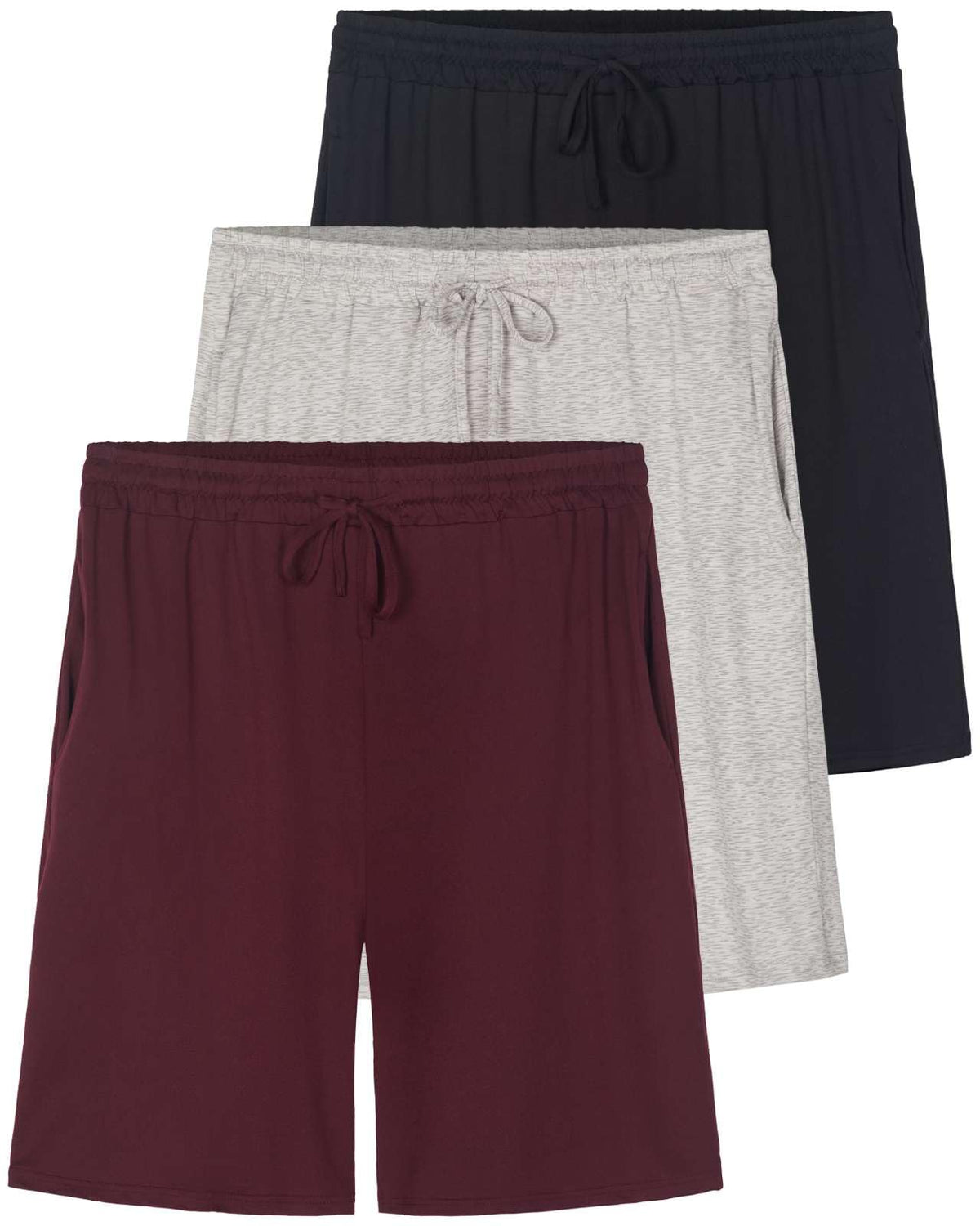 3 Pack Men's Pajama Shorts Sleep Lounge Casual PJ Comfy Cooling Pockets