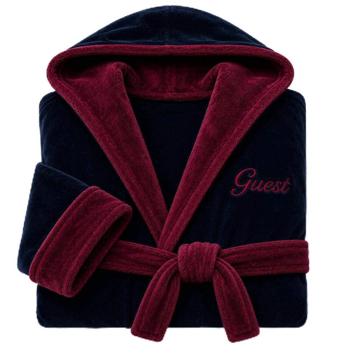 Lotus Linen Personalized Men's Plush Robe - Luxury Hooded Fleece Bathrobe with Custom Embroidery