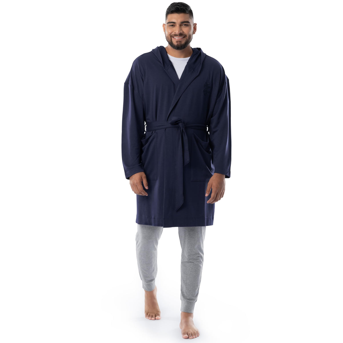 IZOD Men's Micro French Terry Cloth Hooded Bathrobe