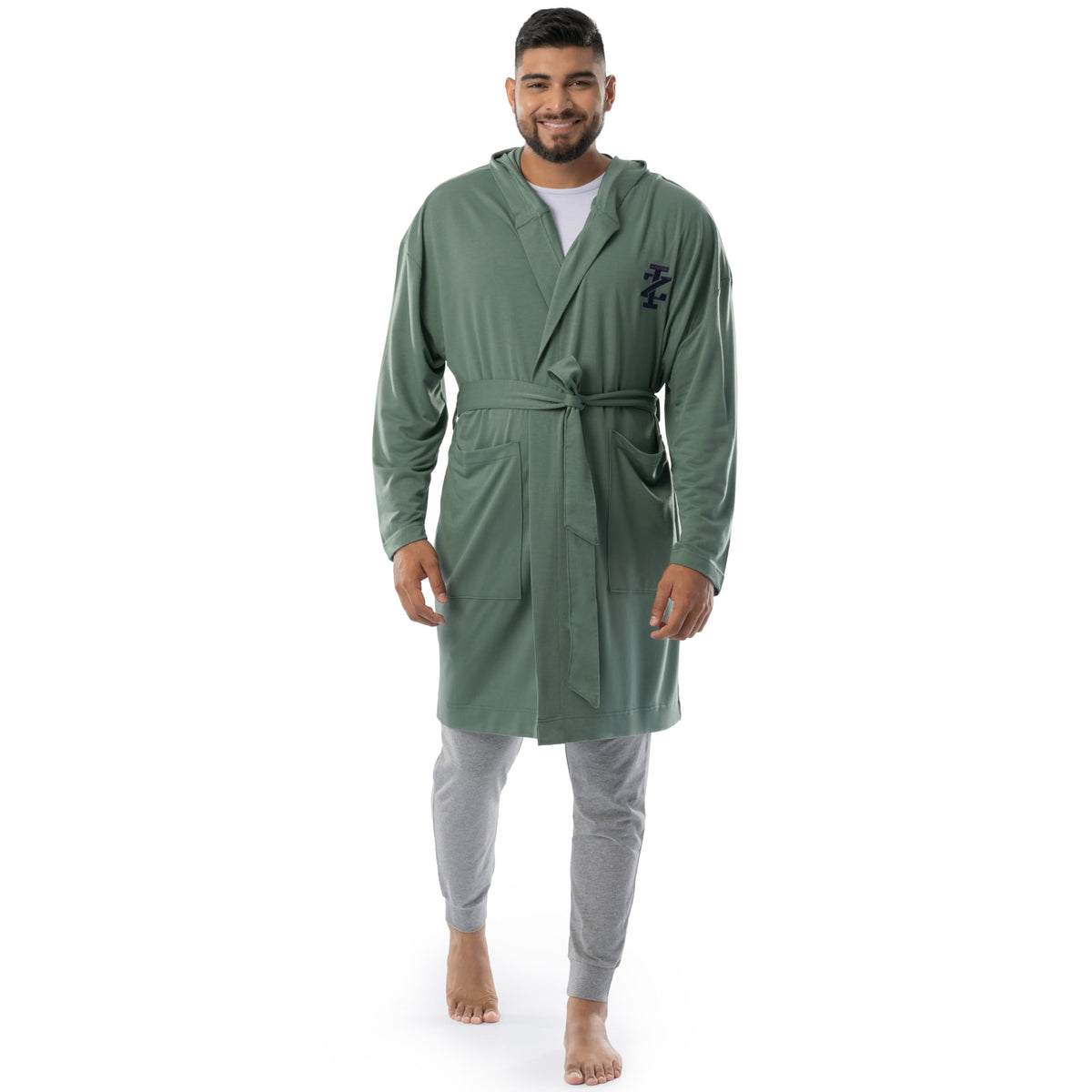 IZOD Men's Micro French Terry Cloth Hooded Bathrobe